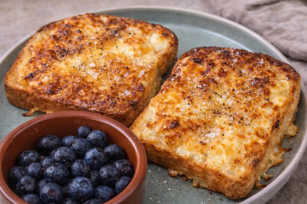 Air Fryer Cottage Cheese Toast & Blueberries