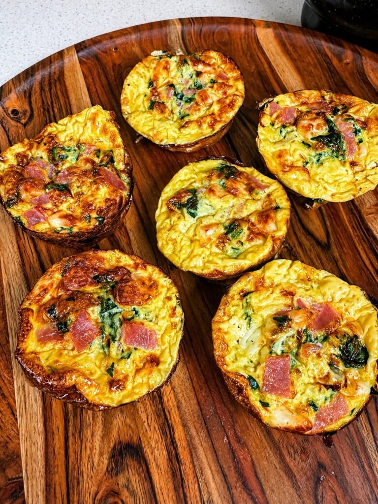 Bacon and Halloumi Egg Cups