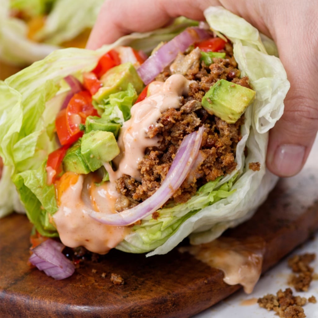 Cheeseburger Lettuce Wrap