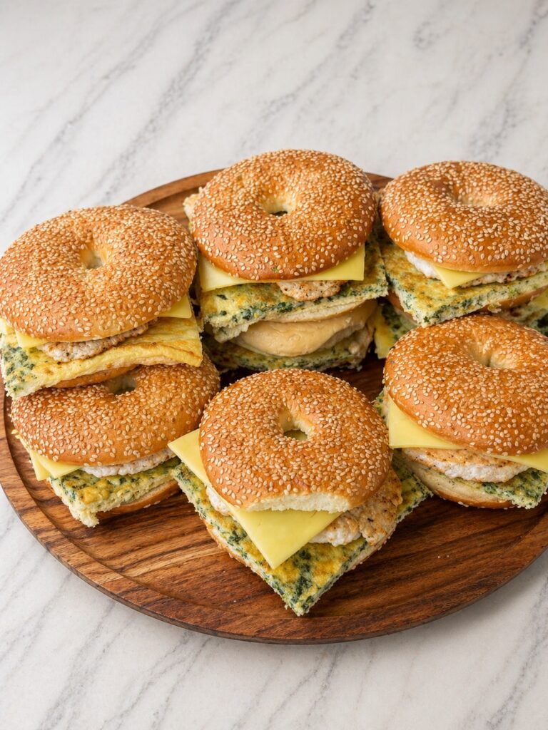 Cheesy Chicken Bagels