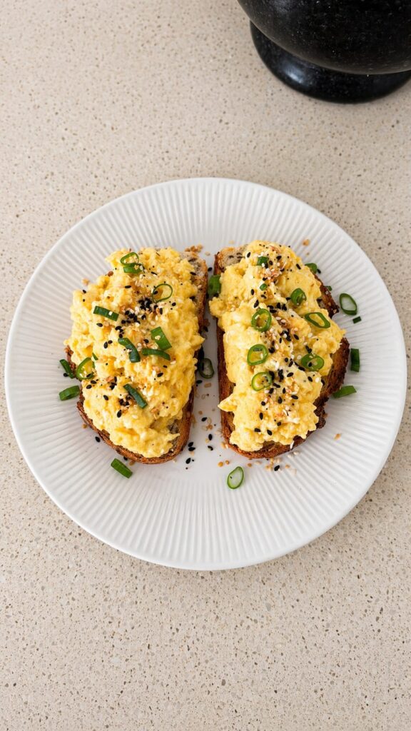 Cottage Cheese Scrambled Toast