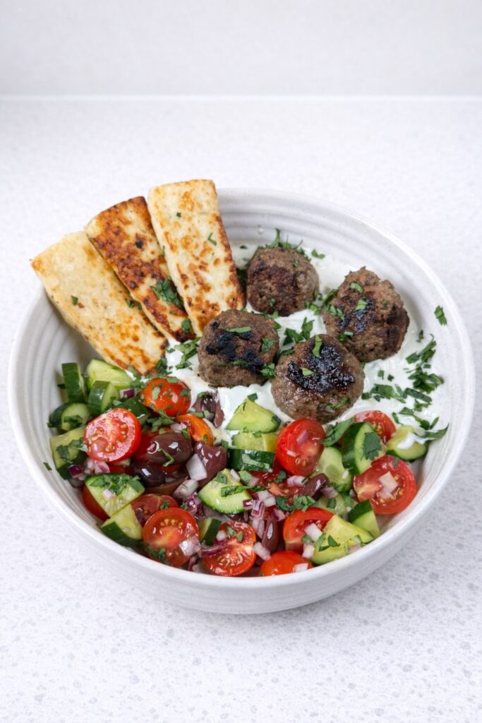 Greek Meatball Bowl