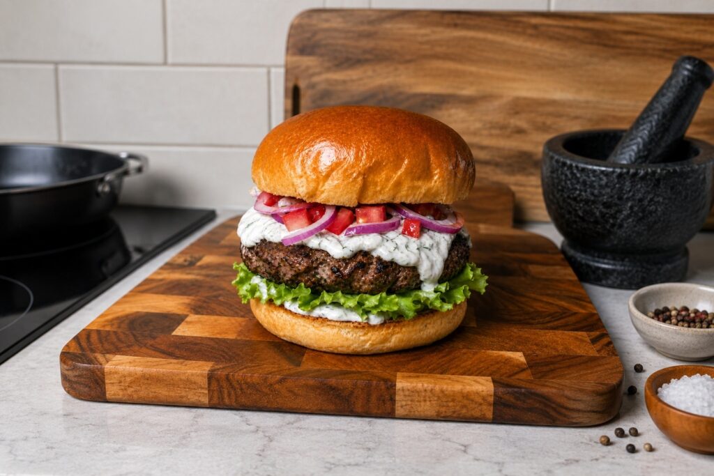 Moroccan Lamb Burger