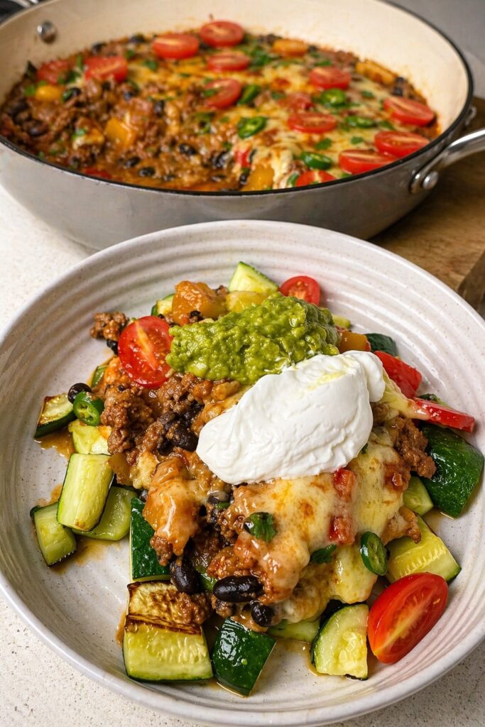 One Pan Beef & Bean Melt