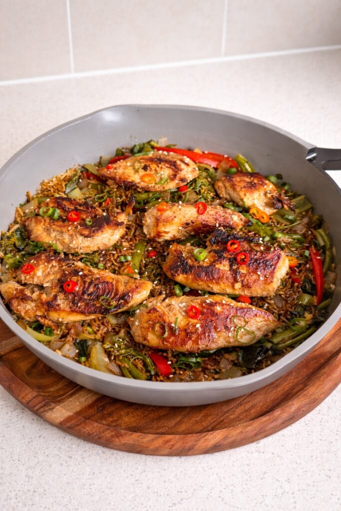 One Pan Honey Chicken & Rice