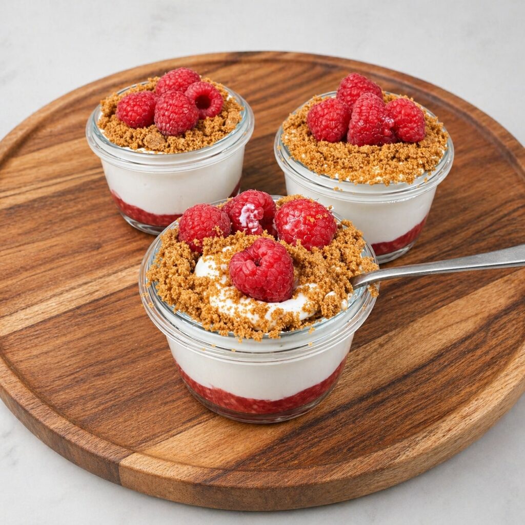 Raspberry Biscoff Cheesecake Pots