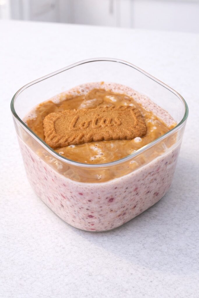 Raspberry Biscoff Overnight Oats