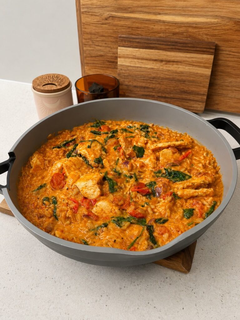 Red Pesto Chicken Risoni