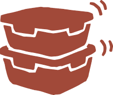 Stacked meal prep containers icon