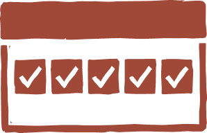Calendar icon with five ticks