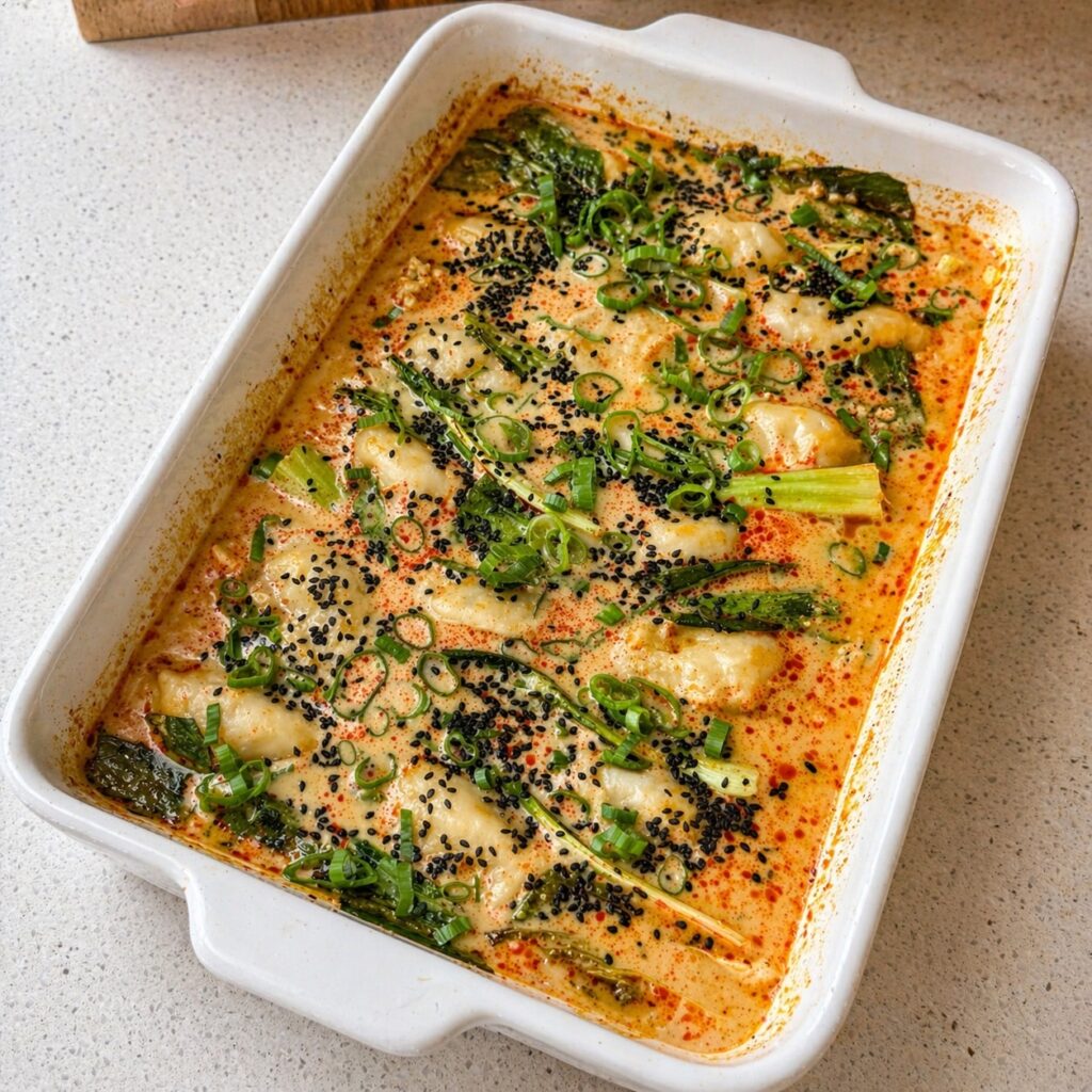 Spicy Dumpling Bake