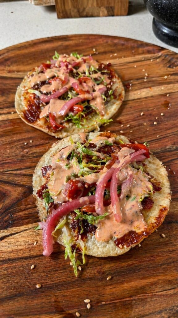 Spicy Korean Smash Tacos